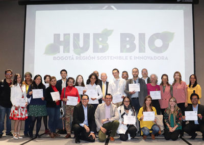 Entrega de certificados a las empresas del entrenamiento especializado bio, en el evento del Hub Bio del 10 de marzo de 2020